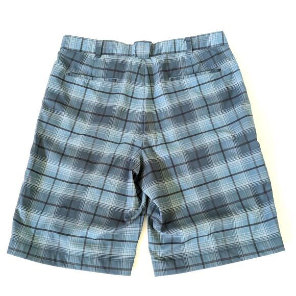 NIKE GOLF Shorts Men's Size 34 Inseam 12" Blue/Black Plaid Dri-Fit - Picture 4 of 12